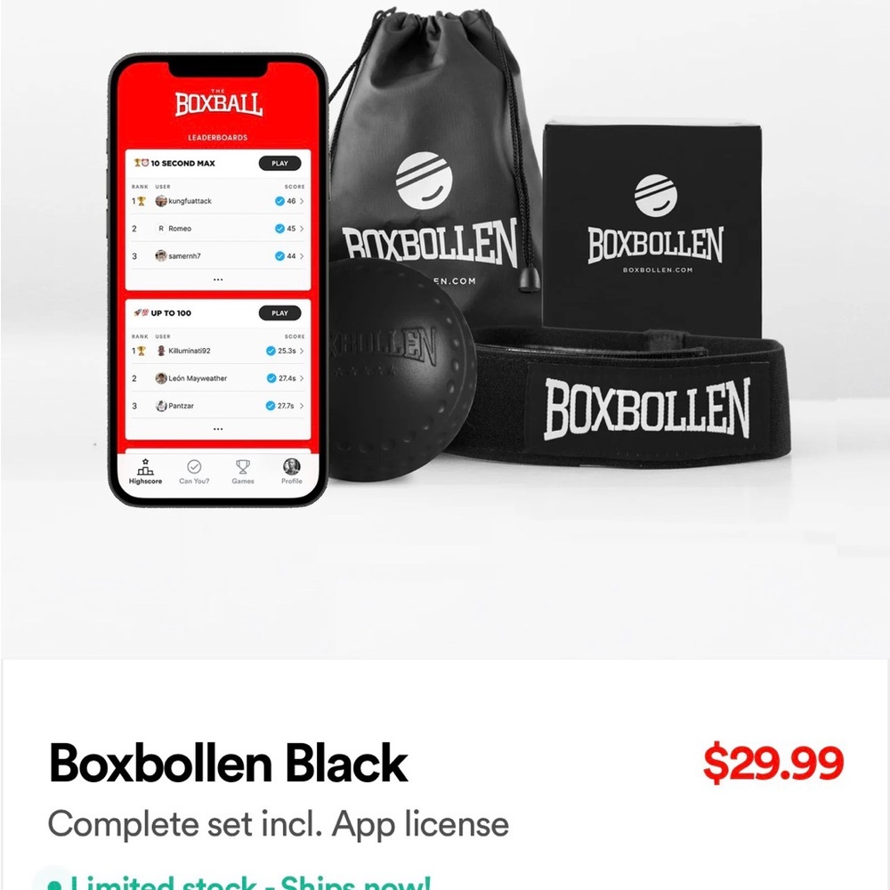 boxbollen Black Indoor/Outdoor Game Set with App Access